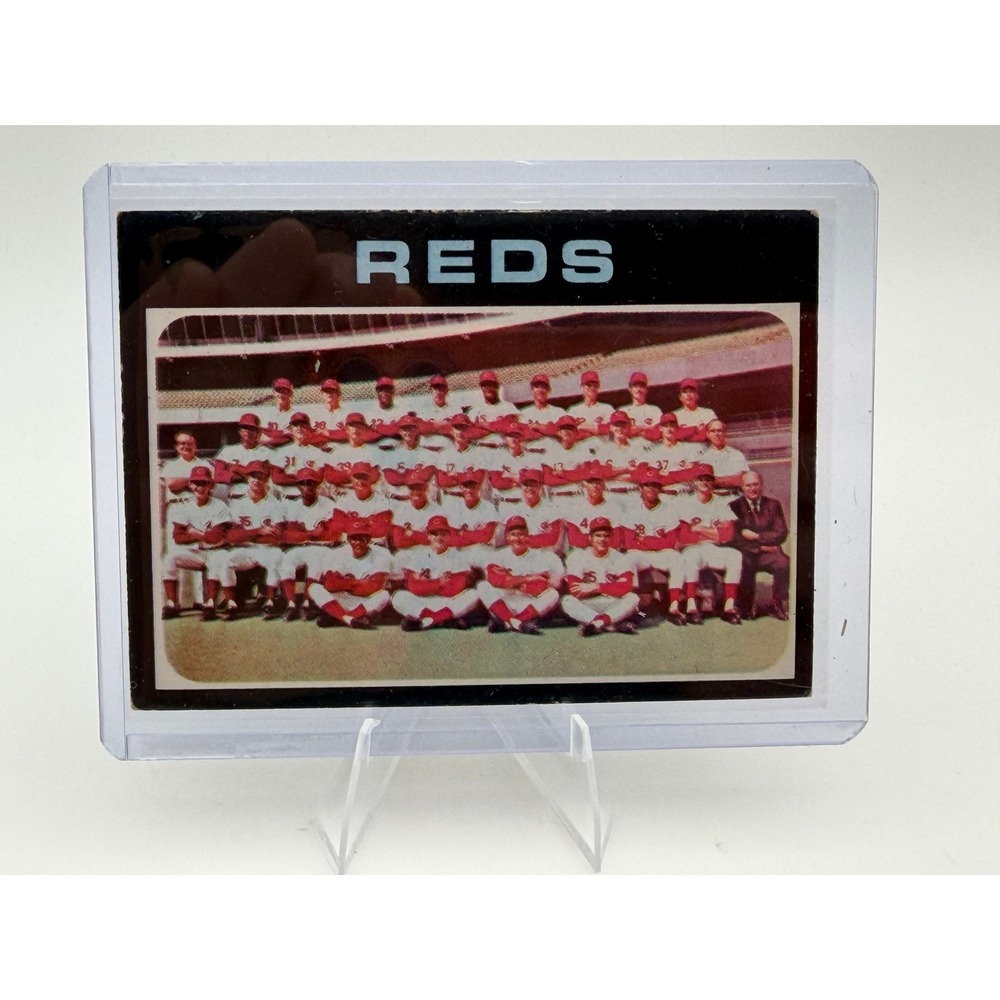 1971 Topps Cincinnati Reds Team Records Baseball Card 357 Pete Rose Johnny Bench